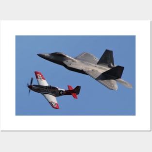 F-22 & P-51D Mustang Heritage Flight Posters and Art